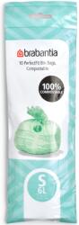 Brabantia PerfectFit Compostable komposztálható szemeteszsák, 100%-ban lebomló, keményítőből készült, S méret, 6L, 10 zsák/tekercs - 419683 (419683)