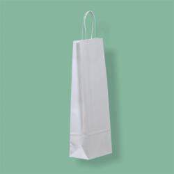  Egyéb Sodrottfüles papír italtáska 140x80x390mm fehér - delfinbuvar