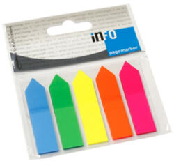 Info Notes Jelölőcímke 12x44mm, 5x25lap, nyíl, műanyag Info Notes