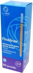 BLUERING Rostirón, tűfilc vízbázisú, 0, 5mm, hatszögletű test, Bluering® világoskék - delfinbuvar