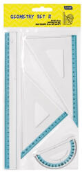Educa Vonalzókészlet, 30 cm egyenes vonalzó, szögmérő, 45° 13 cm és 60°, 18 cm háromszög vonalzó, 4 db/bliszter Educa - delfinbuvar