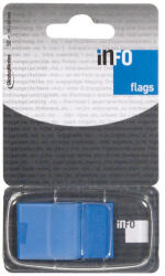 Info Notes Jelölőcímke 25x43mm, 50lap, műanyag, Info Notes Info Flags kék - delfinbuvar