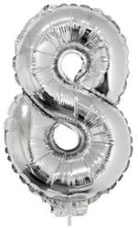  Számos lufi - 8, ezüst, 42 cm - delfinbuvar