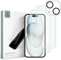 Tech-Protect SUPREME SET sticlă securizată protectoare iPhone 15 transparentă (9319456604696)