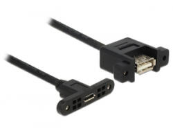 Delock USB 2.0 Micro-B panelre anya > USB 2.0 Type-A panelre anya kábel 25cm (85109)