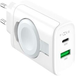 FIXED Power Socket USB-A és USB-C + kihajtható Apple Watch töltő, 33 W, fehér (FIXC33-CUW-WH)