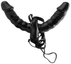 Pipedream - Fetish Fantasy Series Strap-on Cu Vibratii Double Delight, Negru