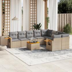 vidaXL 10 részes bézs polyrattan kerti ülőgarnitúra párnával (3227151)