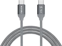 Nevox USB-C Apa - USB 2.0-C Apa Adat- és Töltőkábel - 2 m, Ezüst (1654)