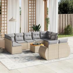 vidaXL 10 részes bézs polyrattan kerti ülőgarnitúra párnával (3257487)