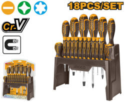 INGCO Set de șurubelnițe INGCO 18 bucăți magnetice CrV (HKSD1828)