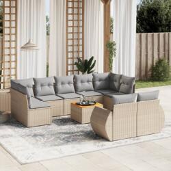 vidaXL 10 részes bézs polyrattan kerti ülőgarnitúra párnával (3225156) - vidaxl