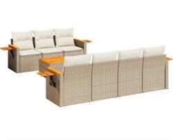 vidaXL 8 részes bézs polyrattan kerti ülőgarnitúra párnával (3226646)