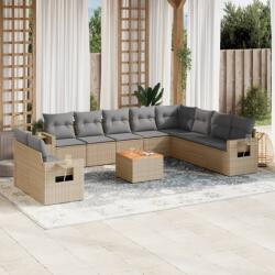 vidaXL 11részes vegyes bézs polyrattan kerti ülőgarnitúra párnákkal (3256969)