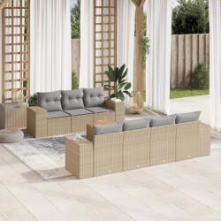 vidaXL 8 részes bézs polyrattan kerti ülőgarnitúra párnával (3257683)