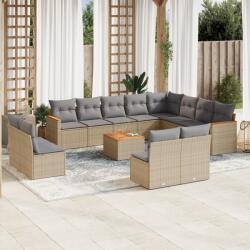 vidaXL 13 részes bézs polyrattan kerti ülőgarnitúra párnákkal (3258881) - vidaxl
