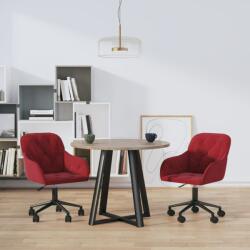 vidaXL 2 db bordó bársony forgó étkezőszék (3103426)