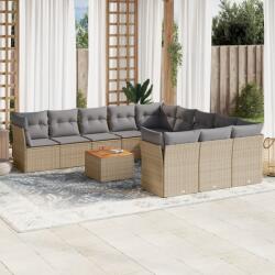 vidaXL 12 részes vegyes bézs polyrattan kerti ülőgarnitúra párnákkal (3256241)