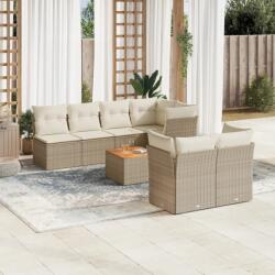 vidaXL 8 részes bézs polyrattan kerti ülőgarnitúra párnával (3255848) - vidaxl
