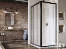 RAVAK SUPERNOVA ASDP3+APSS 110x80 cm-es tolóajtós zuhanykabin fix oldalfallal, fekete/transparent 00VD03R2Z1SET110APSS80 (00VD03R2Z1SET110APSS80)