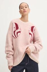Fiorucci gyapjú pulóver meleg, női, rózsaszín, U01FMKSW255KN11MU01 - rózsaszín XS
