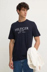 Tommy Hilfiger pamut póló sötétkék, férfi, nyomott mintás, MW0MW36499 - sötétkék M