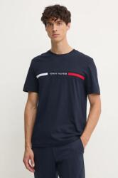 Tommy Hilfiger pamut póló sötétkék, férfi, nyomott mintás, MW0MW36498 - sötétkék M