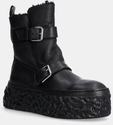 AGL bőr csizma Magma Biker fekete, női, enyhén téliesített, platformos, D776507MGK75141013 - fekete Női 40