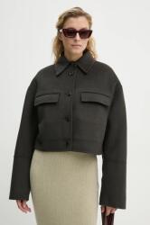 Nanushka gyapjú dzseki NEVELLE szürke, átmeneti, oversize, NW24PFSG27197 - szürke M