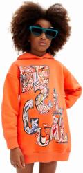 Desigual gyerek pamutruha narancssárga, mini, oversize, 24WGVK15 - narancssárga 140