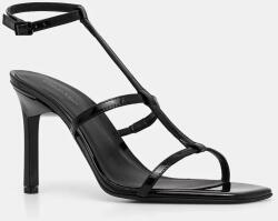 Calvin Klein bőr szandál HEEL GLADI SANDAL 90 PAT fekete, HW0HW02312 - fekete Női 37