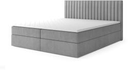 MV Szürke LAMELLA kárpitozott boxspring ágy Méret: 140x200