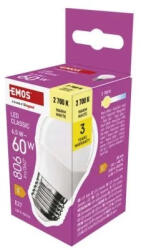 EMOS LED izzó Classic Mini Globe / E27 / 6, 5 W (60 W) / 806 lm / 2700K / ZQ6E41 (EMOS-ZQ6E41)