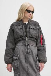 Alpha Industries bomber dzseki női, szürke, téli, oversize, 148008 - szürke S