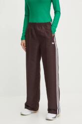 adidas Originals nadrág Oversized Monogram Track Pant női, barna, magas derekú egyenes, JN8304 - barna L