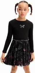 Desigual gyerek ruha fekete, mini, harang alakú, 24WGVK16 - fekete 128