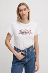 Pepe Jeans pamut póló GINNY női, fehér, PL505945 - fehér XS