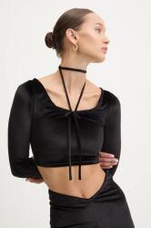 Fiorucci bársony hosszú ujjú fekete, W01FMTLO115VR01BK01 - fekete S