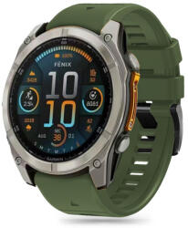 Tech-Protect Silicone Line szíj Garmin Fenix 5 / 6 / 6 Pro / 7 / 8 47mm / E, military green