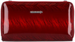 Jennifer Jones 5276-11 piros dupla cipzáras bőr női pénztárca