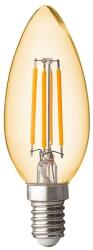 UltraLux Bec LED, Cu Filament, Dimabil, tip con, 4W, E14, 2500K, amber, Ultralux, LFC41425D (LFC41425D)