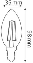 Horozk Electrik Bec Filament Led 6w 2700k E14 220-240v Filament Candle-6 Horoz 001-013-0006-010 (0led-001-013-0006-010)