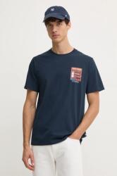 Pepe Jeans pamut póló AENYS sötétkék, férfi, nyomott mintás, PM509637 - sötétkék M