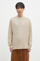 New Balance hosszú ujjú Waffle Knit Long Sleeve Henley bézs, sima, MT43514SOT - bézs L