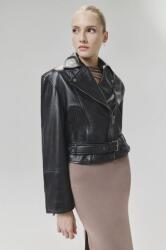 Answear. LAB bőrdzseki női, fekete, átmeneti, oversize - fekete L/XL