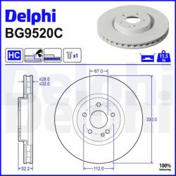 DELPHI Disc frana DELPHI BG9520C (BG9520C) - automobilus