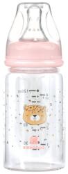 KikkaBoo Бебешко стъклено шише Kikkaboo - Savanna, 120 ml, Pink (31302020115)