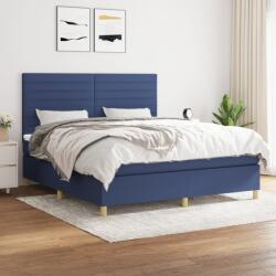 vidaXL Pat continental cu saltea, albastru, 160x200cm, material textil (3142431)