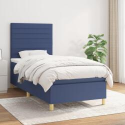 vidaXL Pat box spring cu saltea, albastru, 80x200 cm, textil (3142375)