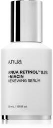 Anua Retinol 0.3% + Niacin Renewing Serum éjszakai megújító szérum a kitágult pórusokra és ráncokra 30 ml